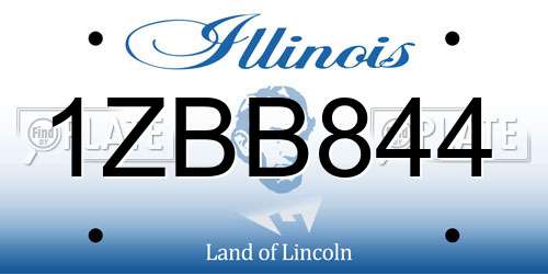 1ZBB844 Illinois License Plate