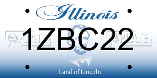 1ZBC22 Illinois License Plate