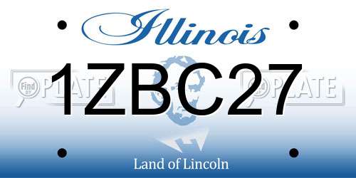 1ZBC27 Illinois License Plate