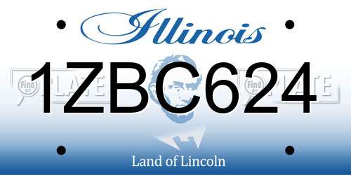 1ZBC624 Illinois License Plate