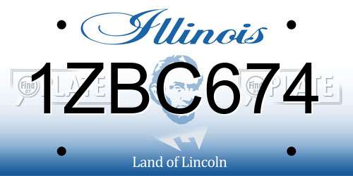 1ZBC674 Illinois License Plate