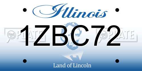 1ZBC72 Illinois License Plate