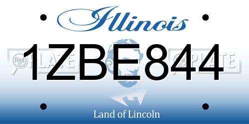 1ZBE844 Illinois License Plate