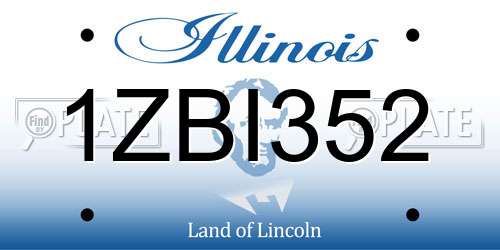 1ZBI352 Illinois License Plate