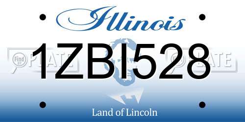 1ZBI528 Illinois License Plate
