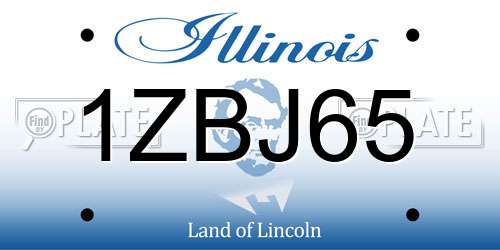 1ZBJ65 Illinois License Plate