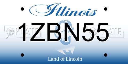 1ZBN55 Illinois License Plate