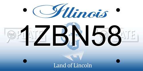 1ZBN58 Illinois License Plate