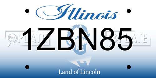 1ZBN85 Illinois License Plate