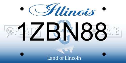 1ZBN88 Illinois License Plate