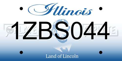 1ZBS044 Illinois License Plate