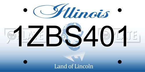 1ZBS401 Illinois License Plate