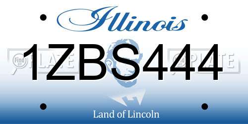 1ZBS444 Illinois License Plate