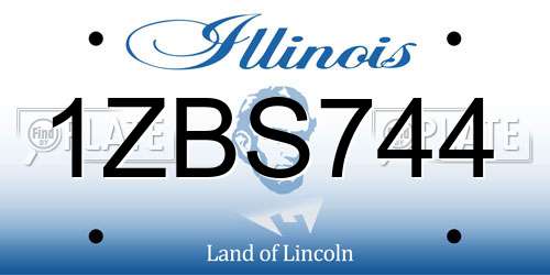 1ZBS744 Illinois License Plate