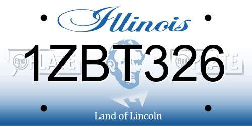 1ZBT326 Illinois License Plate