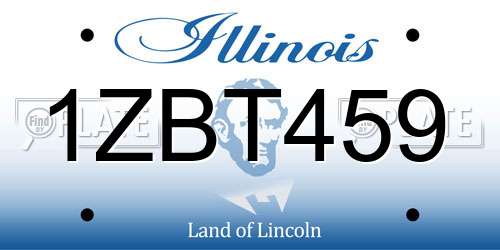 1ZBT459 Illinois License Plate