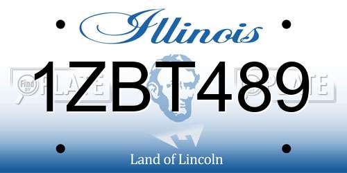 1ZBT489 Illinois License Plate