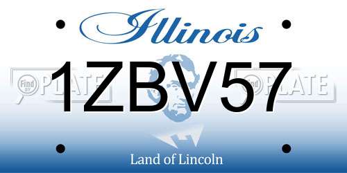1ZBV57 Illinois License Plate