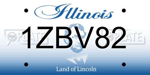 1ZBV82 Illinois License Plate