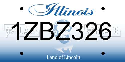 1ZBZ326 Illinois License Plate