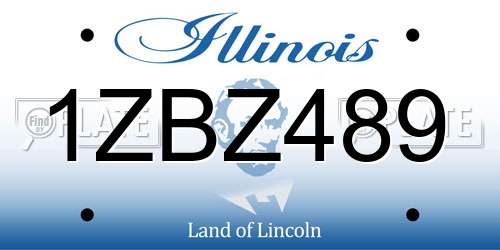 1ZBZ489 Illinois License Plate