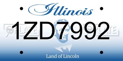 1ZD7992 Illinois License Plate