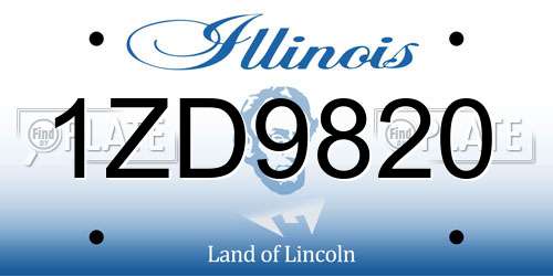 1ZD9820 Illinois License Plate