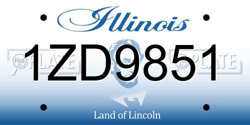 1ZD9851 Illinois License Plate