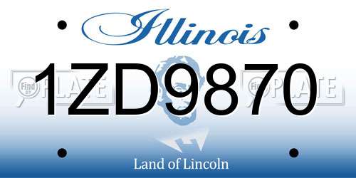 1ZD9870 Illinois License Plate