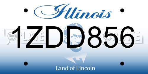 1ZDD856 Illinois License Plate
