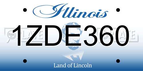 1ZDE360 Illinois License Plate