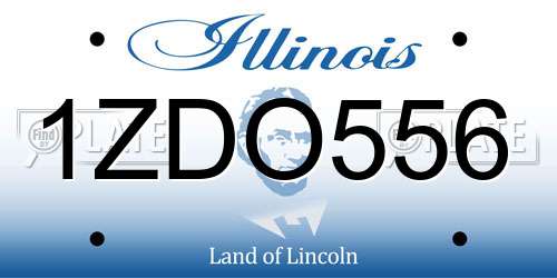 1ZDO556 Illinois License Plate