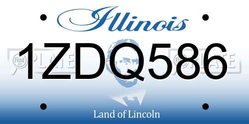 1ZDQ586 Illinois License Plate