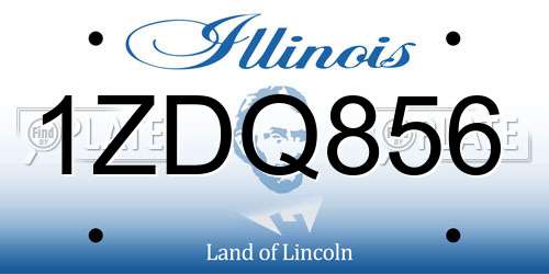 1ZDQ856 Illinois License Plate