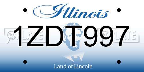 1ZDT997 Illinois License Plate
