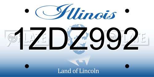 1ZDZ992 Illinois License Plate