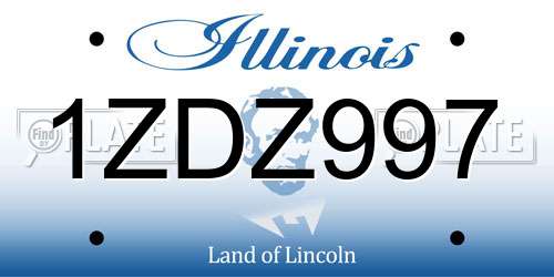 1ZDZ997 Illinois License Plate