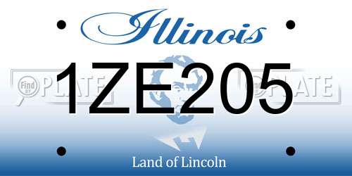1ZE205 Illinois License Plate