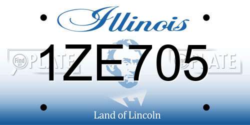 1ZE705 Illinois License Plate