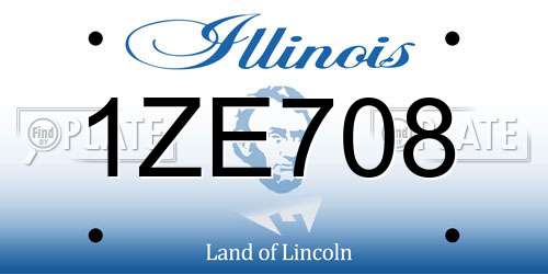 1ZE708 Illinois License Plate