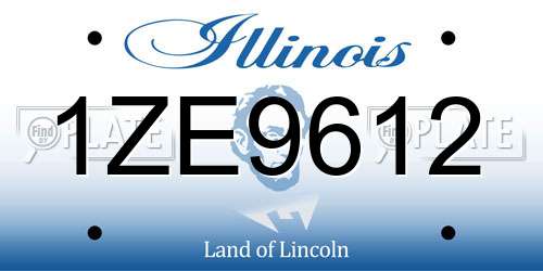 1ZE9612 Illinois License Plate