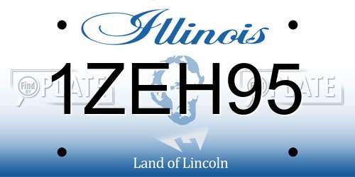 1ZEH95 Illinois License Plate