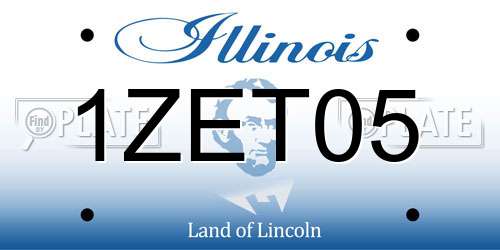 1ZET05 Illinois License Plate