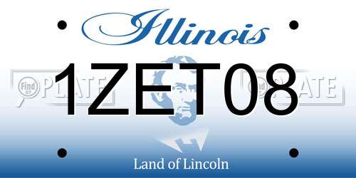 1ZET08 Illinois License Plate