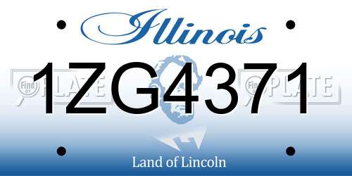 1ZG4371 Illinois License Plate