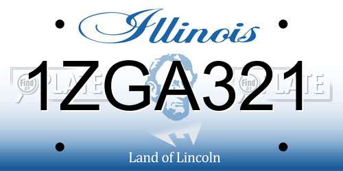 1ZGA321 Illinois License Plate
