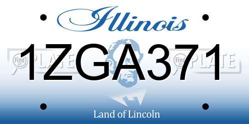 1ZGA371 Illinois License Plate