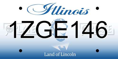 1ZGE146 Illinois License Plate