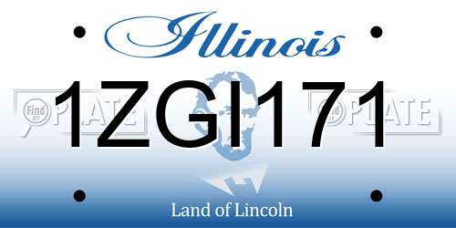 1ZGI171 Illinois License Plate