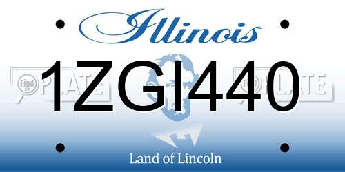 1ZGI440 Illinois License Plate